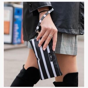 Scout Blue and White Striped Wristlet